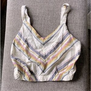 Lily Rose Cream Crip Top with chevron stripes